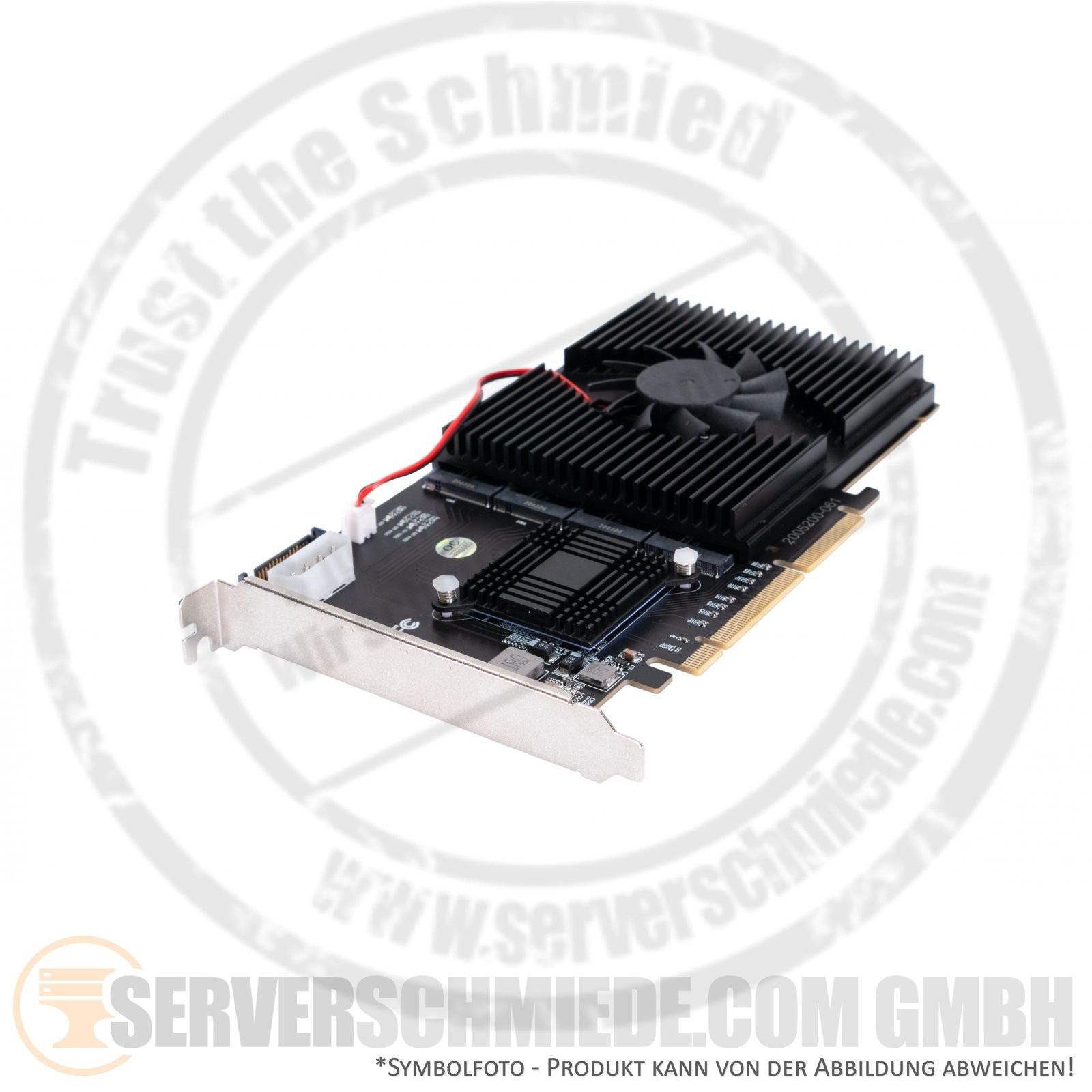 DeLOCK ASM2824 PCIe x16 Server Bifurcation Controller 4x NVMe M.2 Key M 2242 - 2
