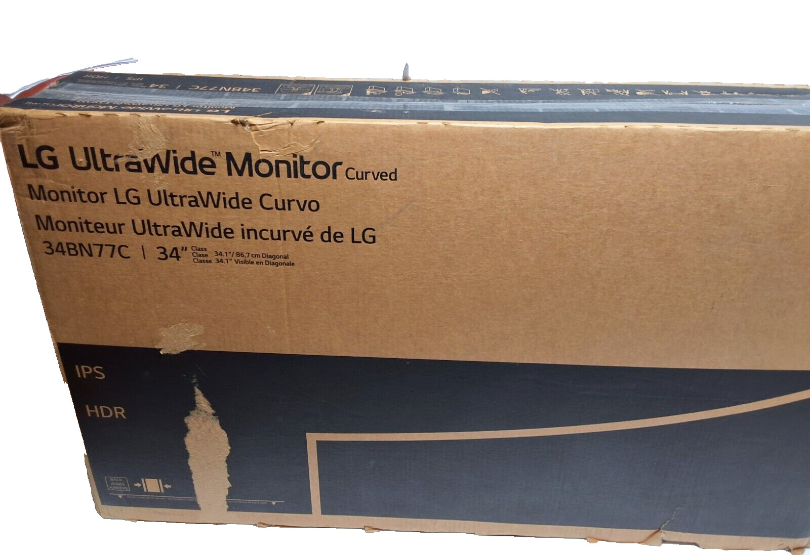 LG 34BN77C-B 34" Class WQHD Curved Screen Gaming LCD Monitor 21:9 Textured Black