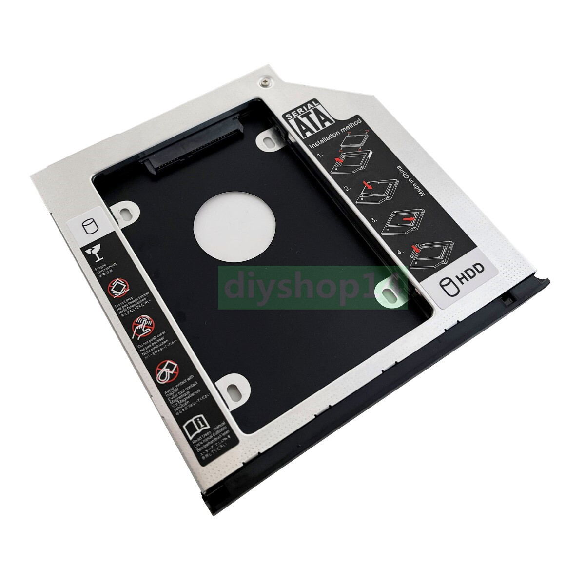 with Bezel + Bracket 2nd HDD SSD Hard Drive Caddy For HP EliteBook 2530p 2540p
