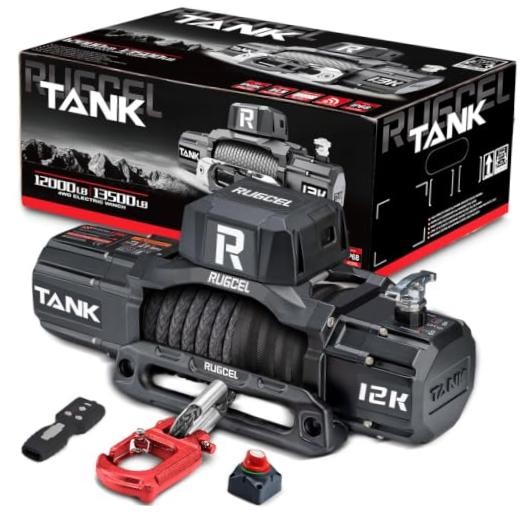 12000lb New Waterproof Electric Synthetic Rope Winch 12V with TANK 12000 LB
