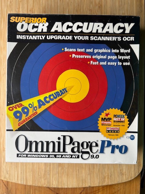 OmniPage Pro 9.0 Windows Upgrade OCR Scanner Software 95