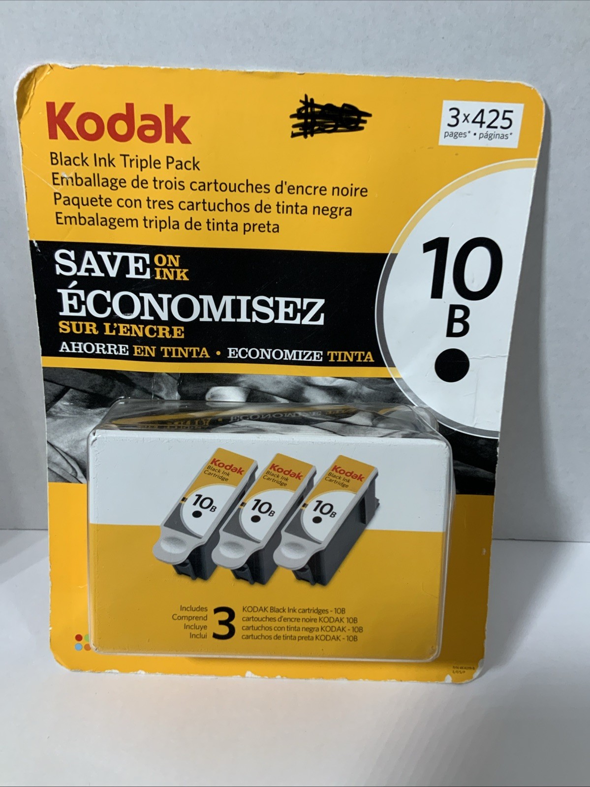 Kodak 10B Black Ink Triple Pack - 3 × 425 Pages NEW