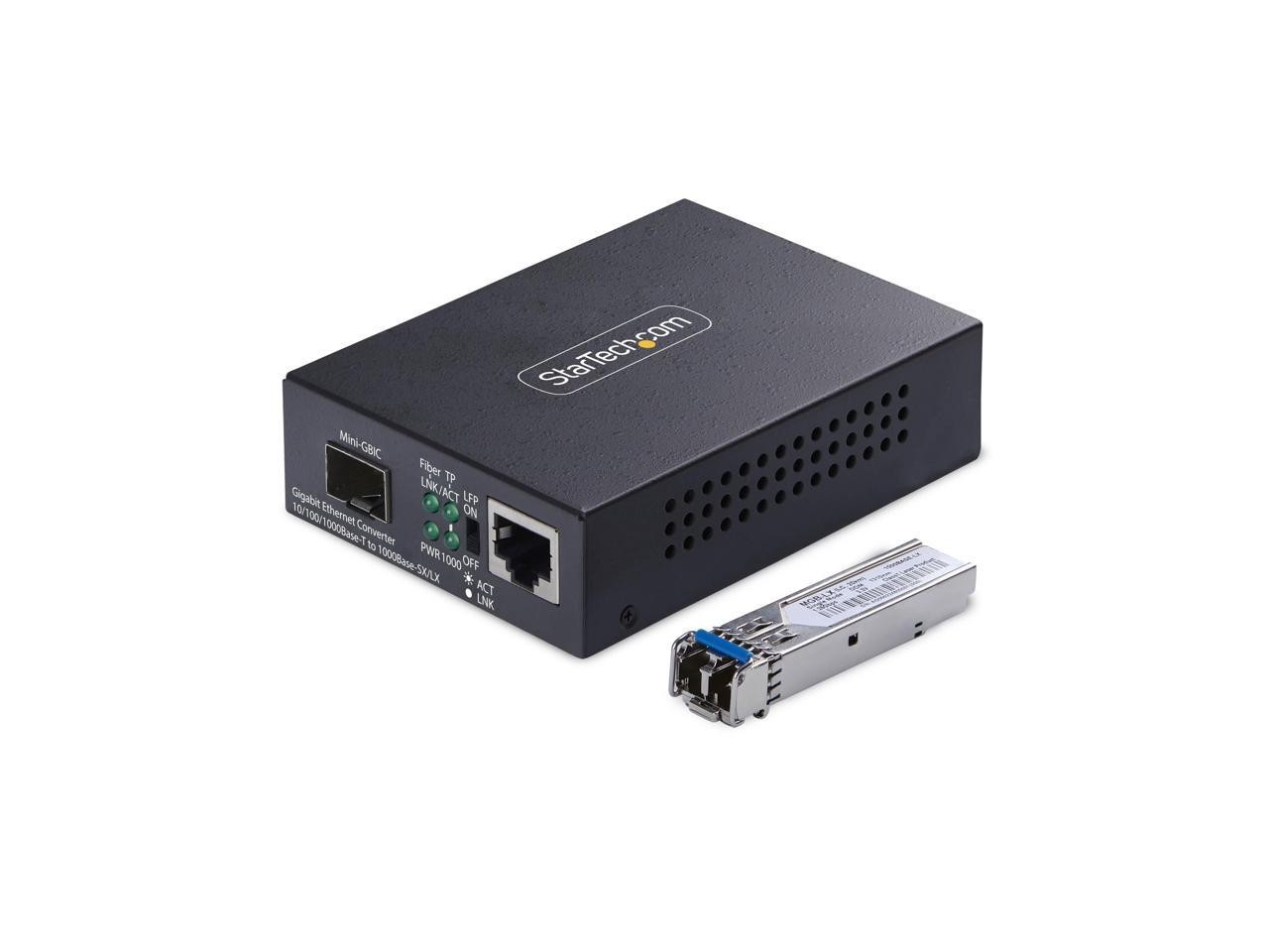 StarTech.com Gigabit Singlemode (SM) LC Fiber Media Converter, 10/100/1000 Mbps,