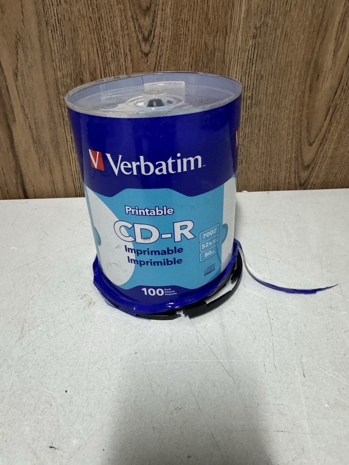 Verbatim Printable CD-R 100 Pack 700MB 52X Spindle Open Box