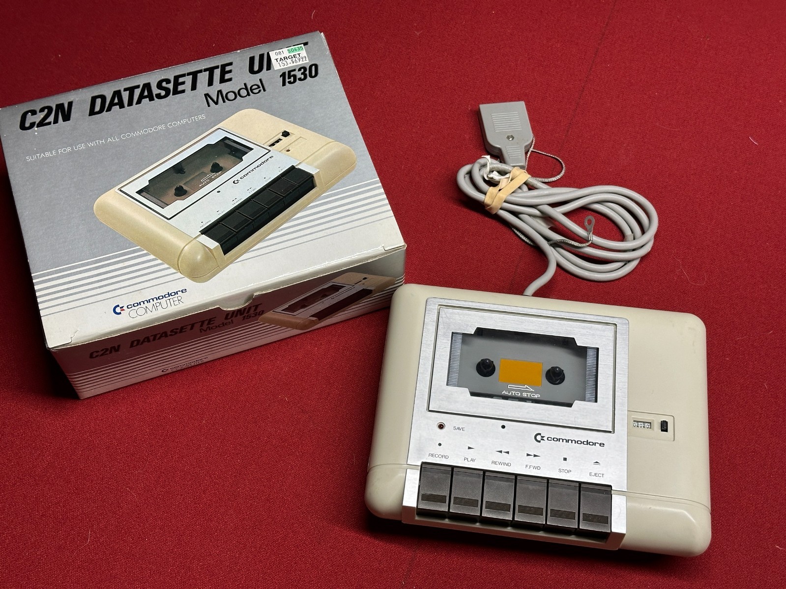 Commodore C2N Datasette Model 1530 Cassette Drive in Box C64 VIC-20 Untested