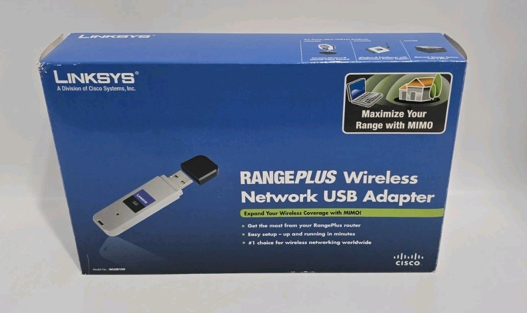Cisco Linksys WUSB100 Wireless USB Network Adapter - Sealed Content / Open Box