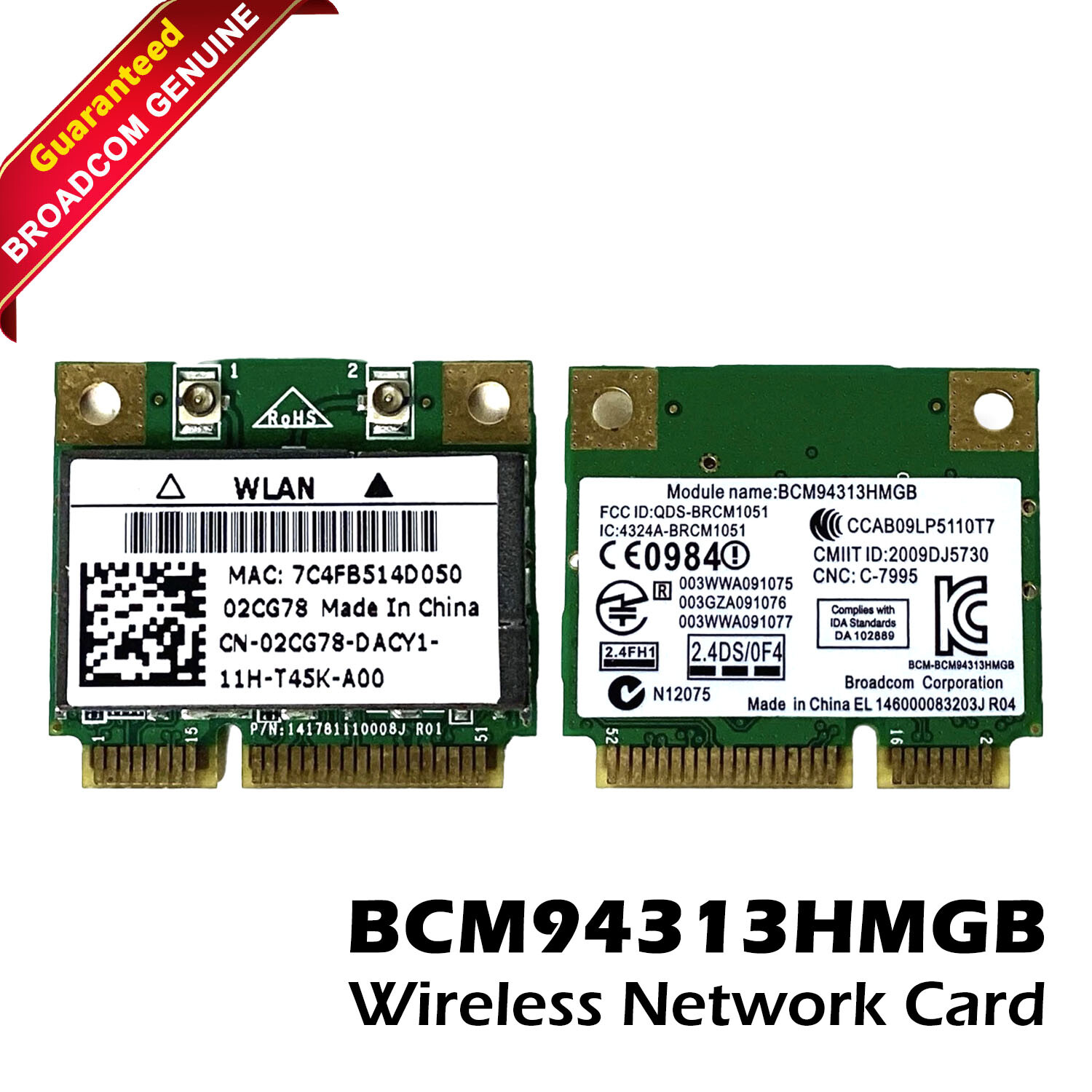 Dell Inspiron 1121 WLAN 802.11n Card Mini PCI-e DW1504 Wireless 2CG78 86RR6