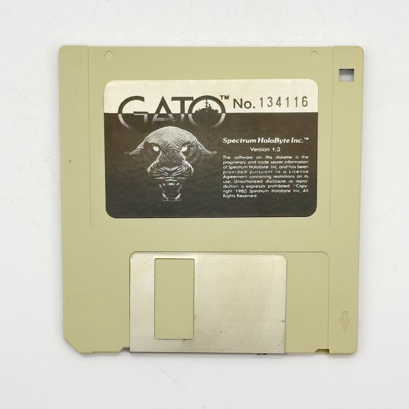 Gato Computer Game Software 3.5 Floppy Spectrum Holobyte v1.3 Vtg 1983 No 134116