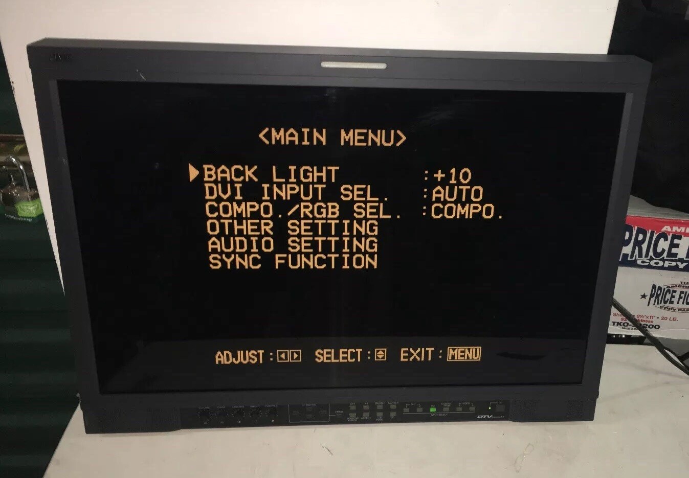 JVC DT-V24L1D Broadcast Monitor Multi Format LCD Studio Display HD-SDI 24in