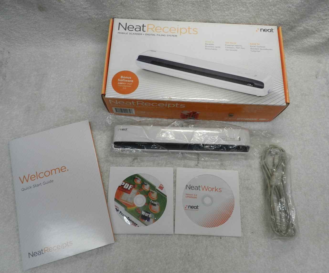 NeatReceipts Mobile Scanner USB Digital Filing System w/original box