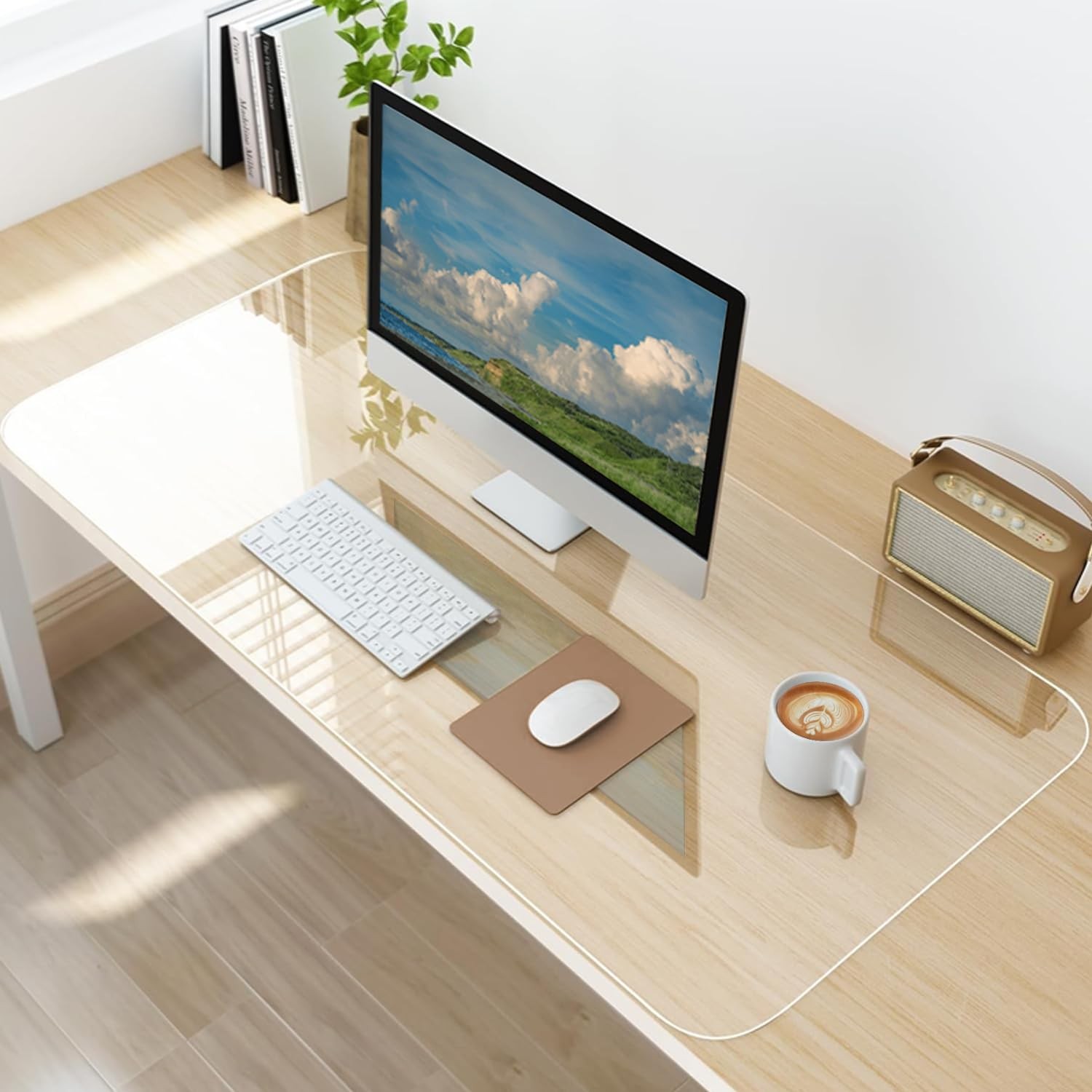 Clear Desk Mat, NonSlip PVC Desk Protector Mat with Round Edge, Heat Resistan...