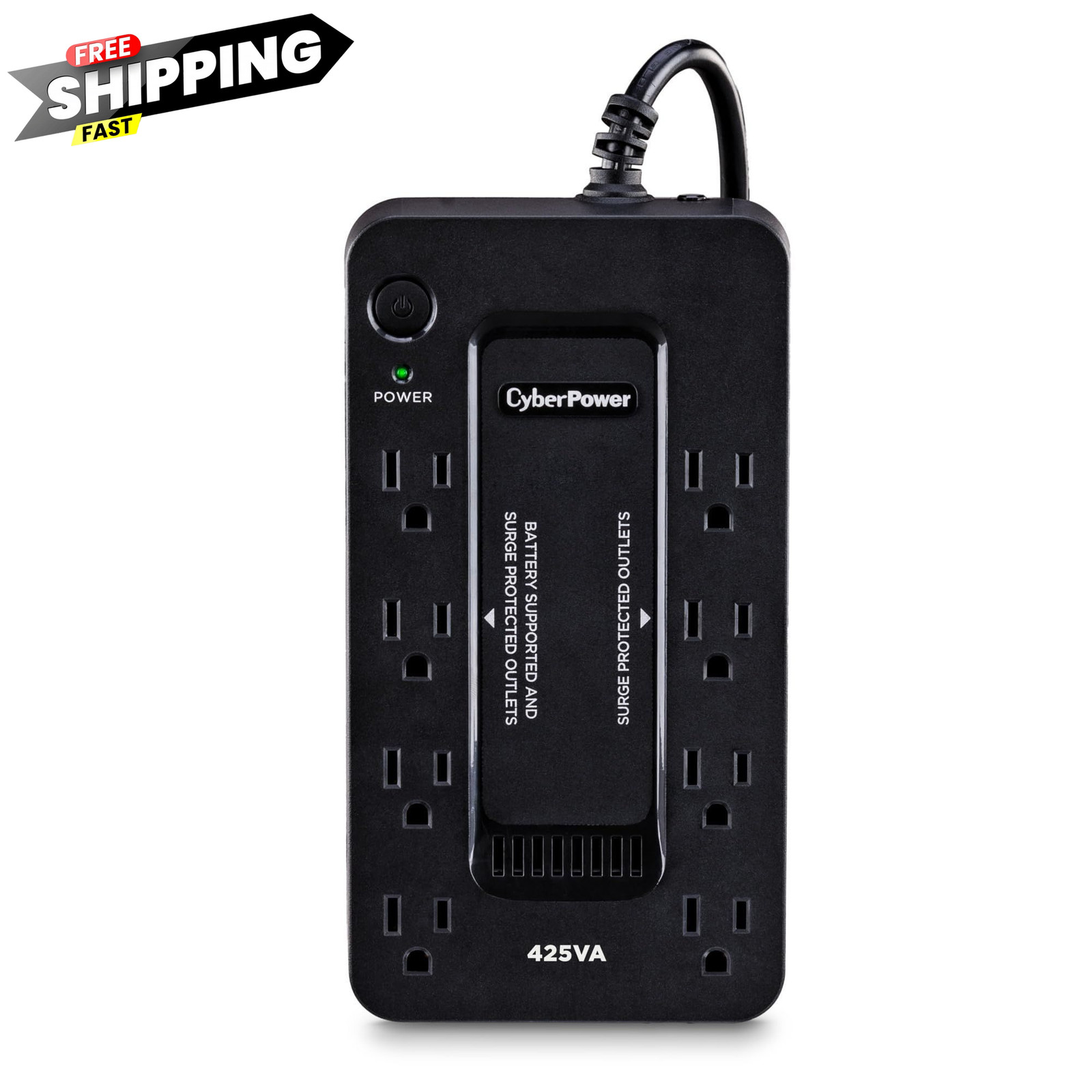 CyberPower ST425 Standby UPS Battery Backup and Surge Protector, 425VA, Black