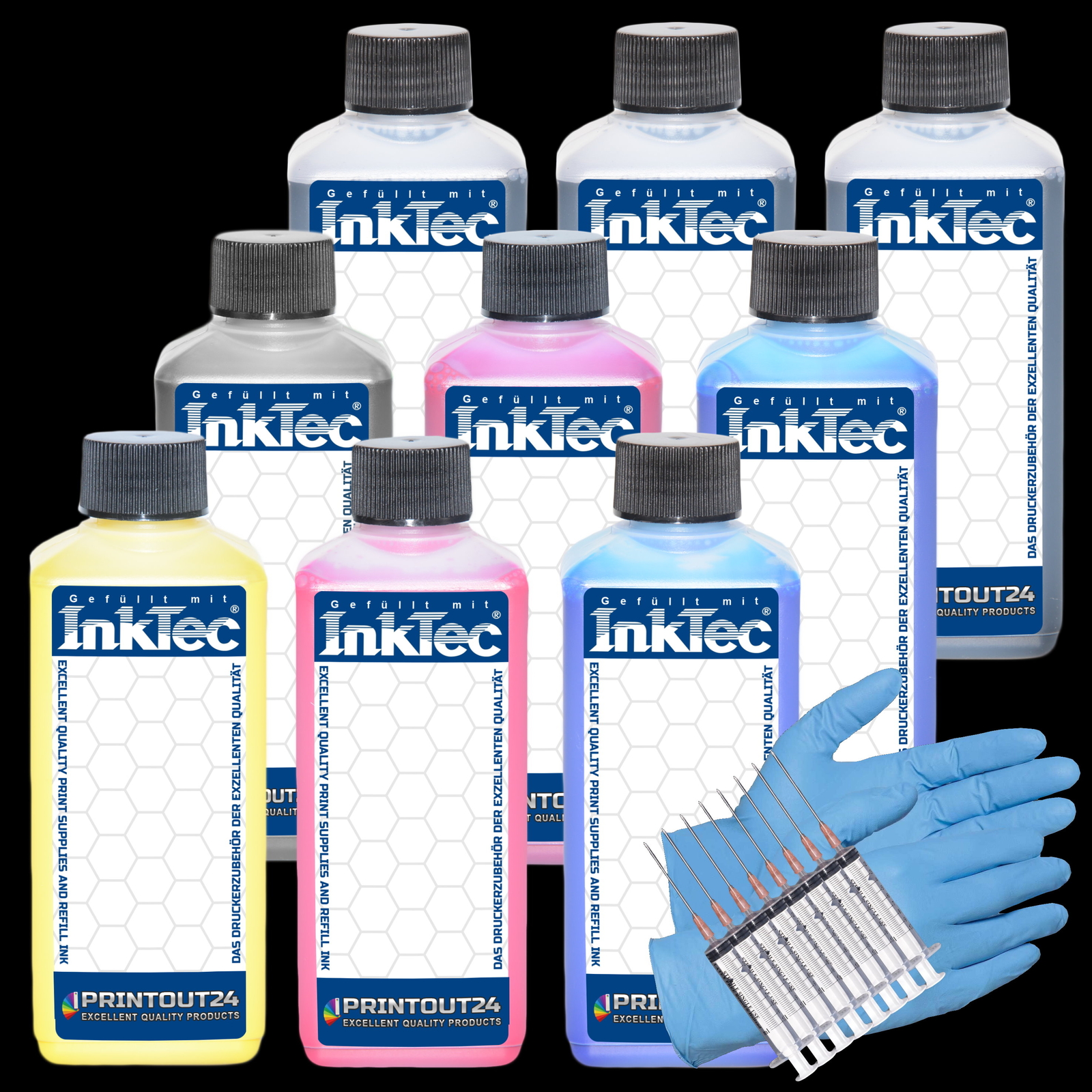 InkTec 0.9L Pigment Refill Ink for Epson SC-P600 SC-P800 Vivid K3 UltraChrome HD