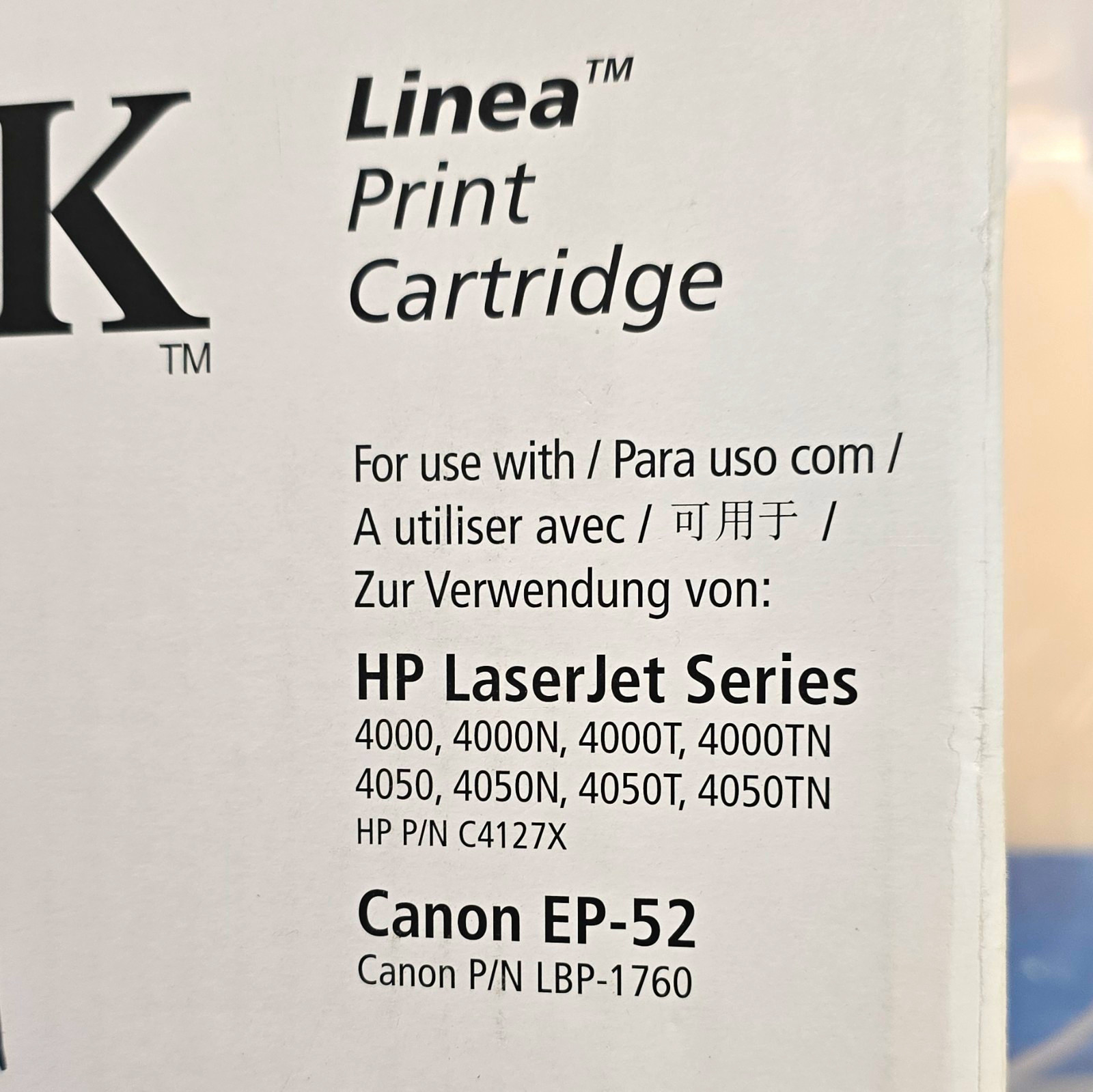 OEM Lexmark Linea Print Cartridge 140127X/HP #C4127X/Canon LBP-1760