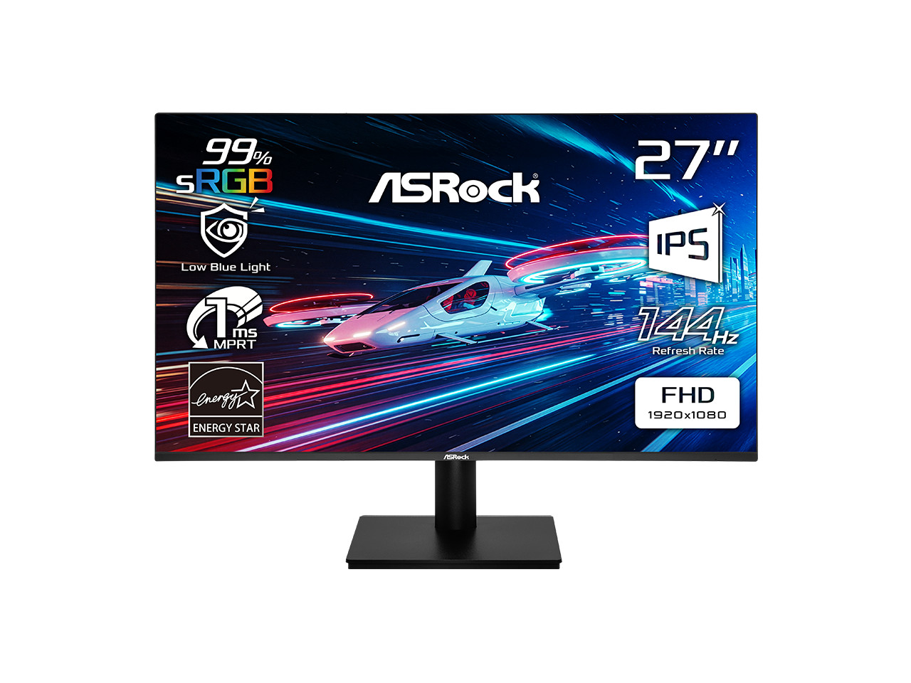 ASRock 27 inch Full HD 144Hz IPS with AMD FreeSync Gaming Computer Monitor with