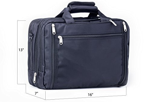 Office Factor Black Laptop Bag, Multi-functional Briefcase-Lightweight Backpack