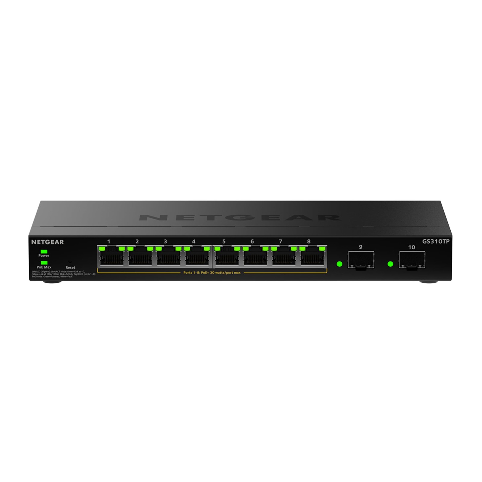 NETGEAR S350 Series 8 Port, PoE+ @ 55W, 2 x 1G SFP, Information Not Available