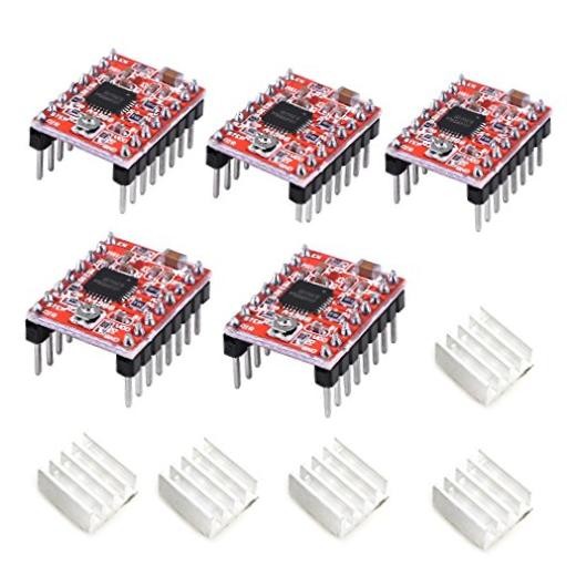 5pcs A4988 Stepstick Stepper Motor Driver Module with Heat Sink for 3D