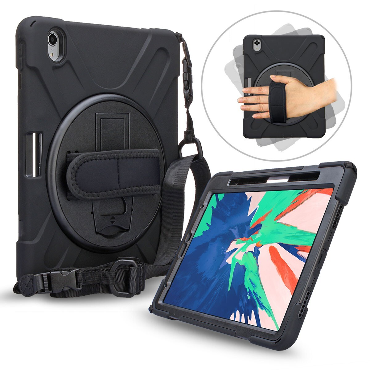 Hybrid Shockproof Armour Case Cover w/Strap For Apple iPad Pro 2018 Gen 11" inch