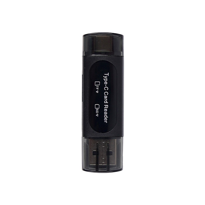 1/2x SD Card Reader, Micro/USB C/USB 2.0 Portable Dual Slot Adapter Card Reader