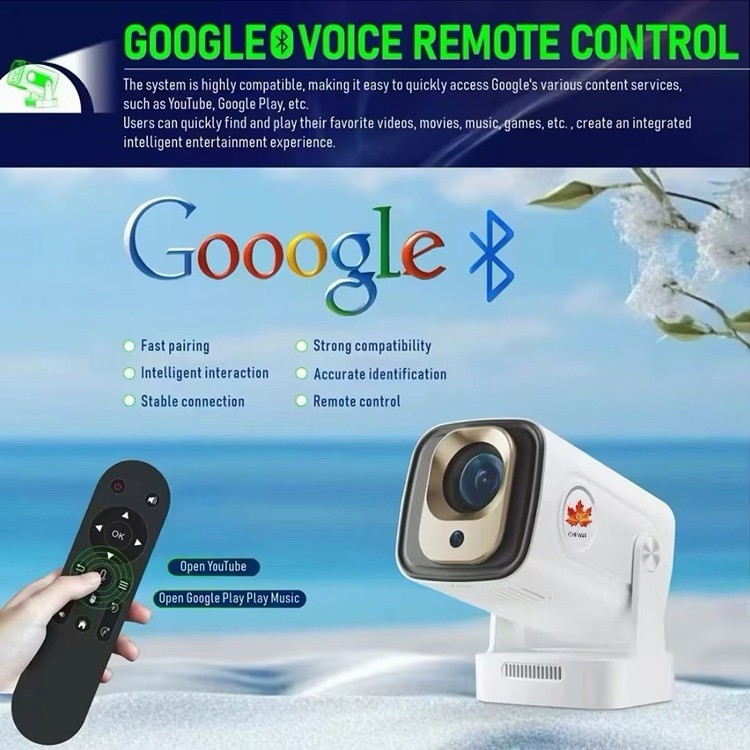 4K Mini Projector HD 1080P Portable WiFi Home Theater Projector with Voice Remot