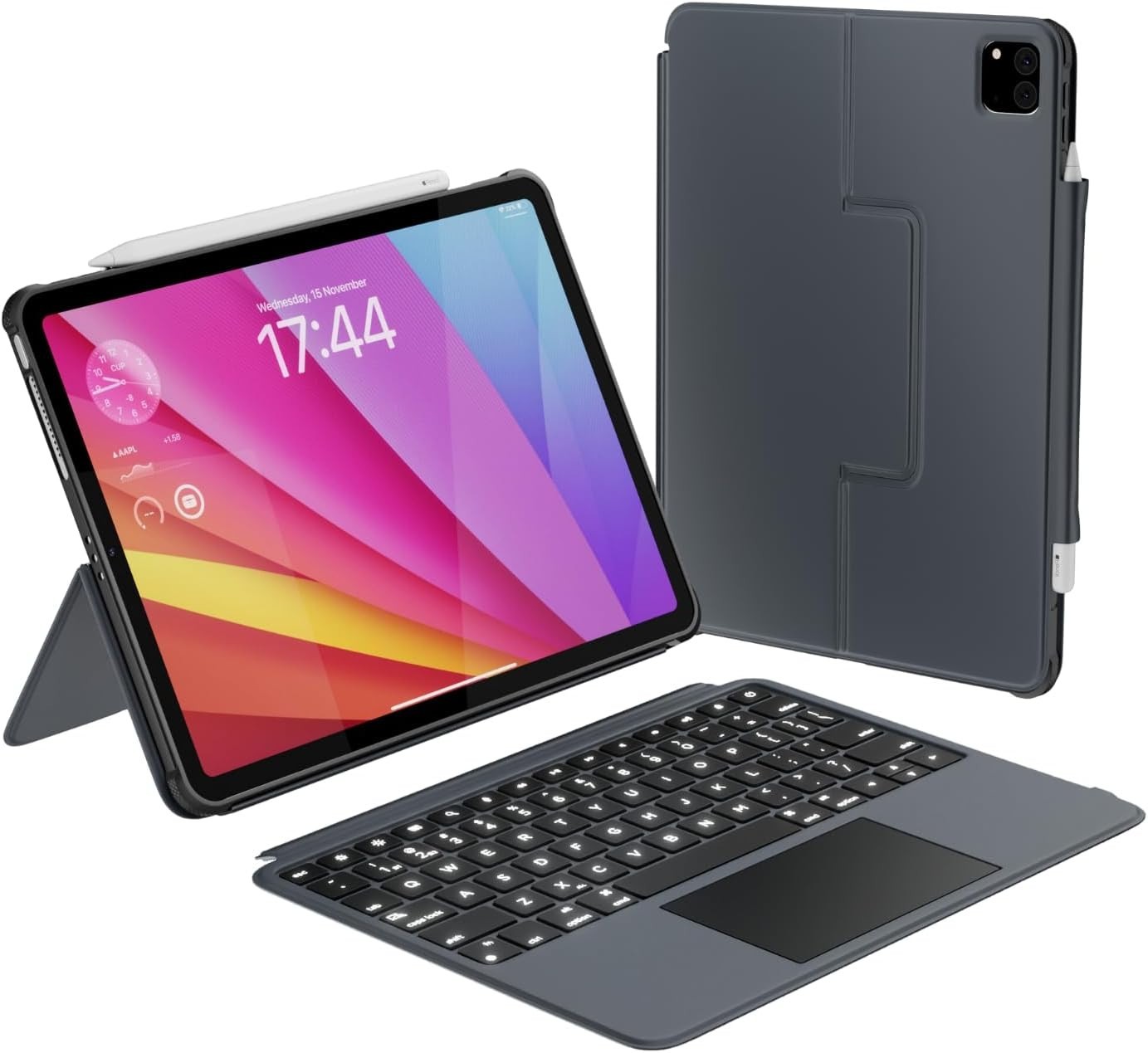 MACALLY iPad PRO 11" Backlit Detachable Keyboard Case M5 2025 & M4 2024