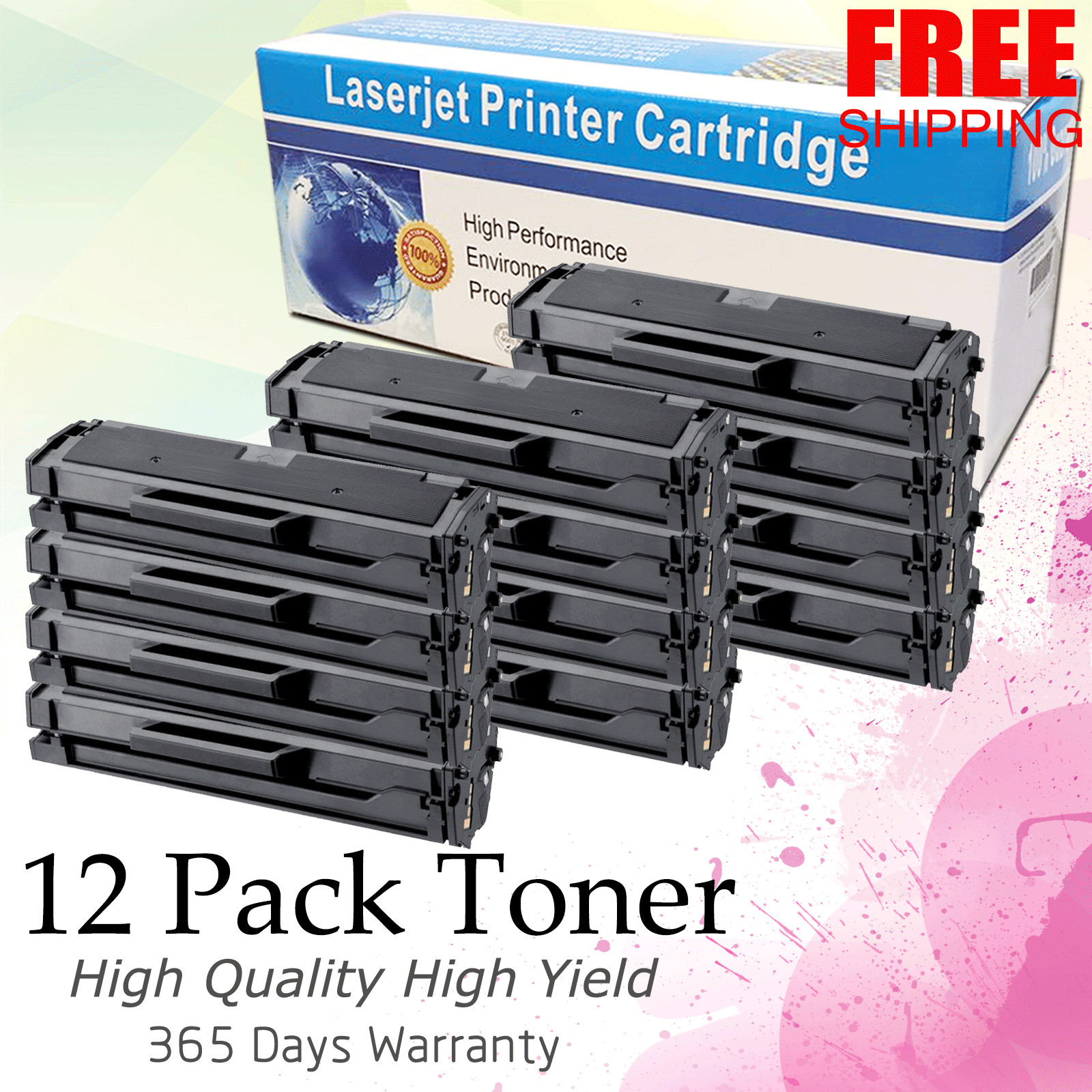 12PK MLT-D101S MLT101 Toner for Samsung ML-2165W/2165 SCX-3400 SCX-3405W ML-2160