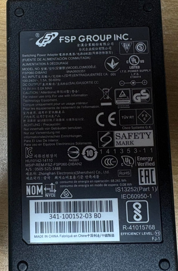 FSP Group Inc. Switching Power Adapter (P/N: FSP060-DIBAN2)