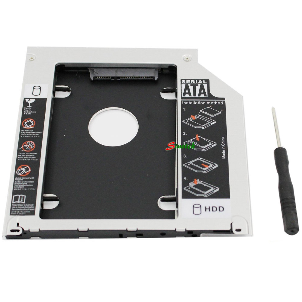 2nd SATA HDD SSD Opitcal Caddy Adapter for 2010 2011 2012 2013 Apple MacBook Pro