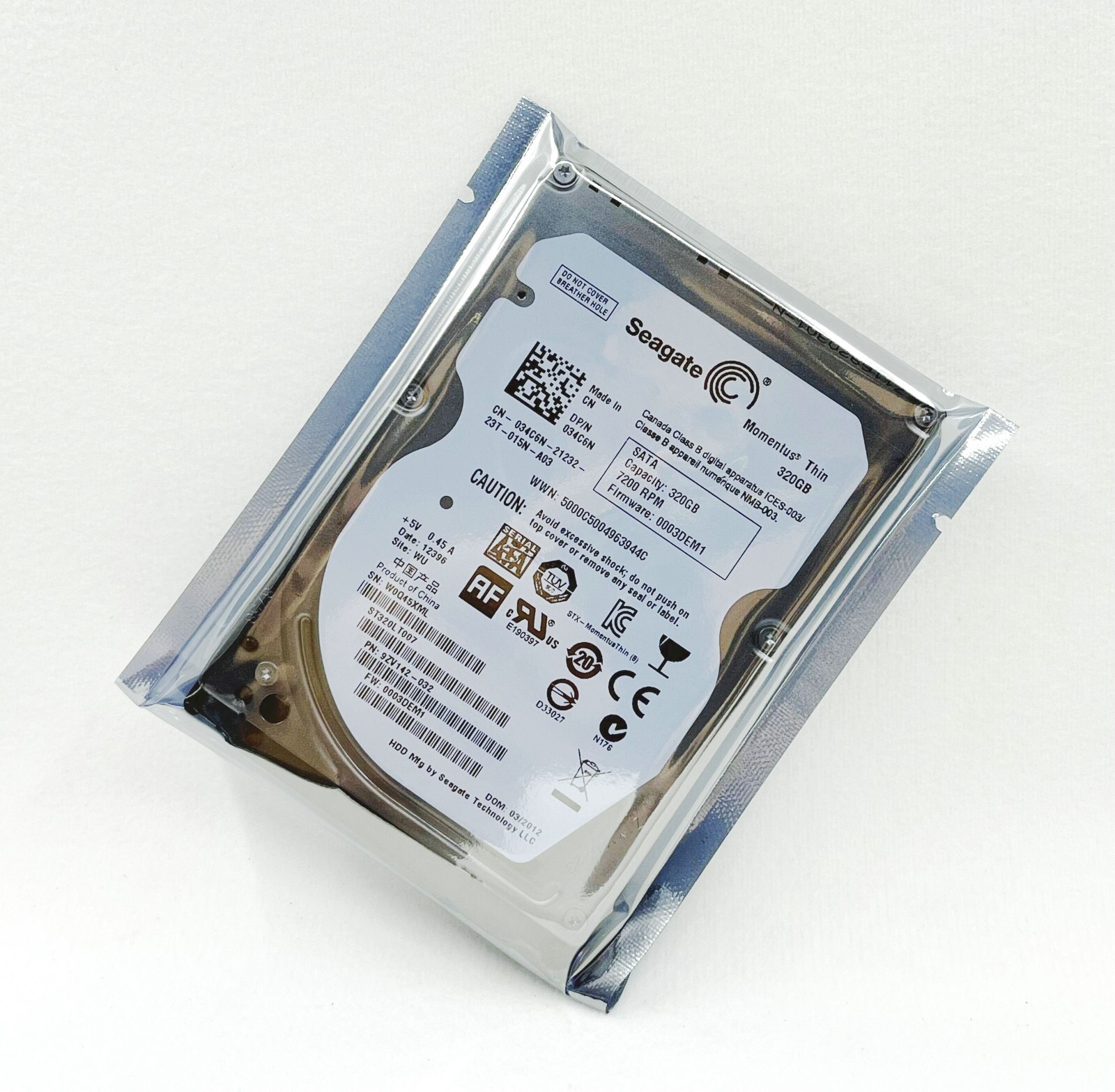 Seagate Momentus Thin 320GB 7200 RPM 16MB ST320LT007 SATA Laptop Hard Drive