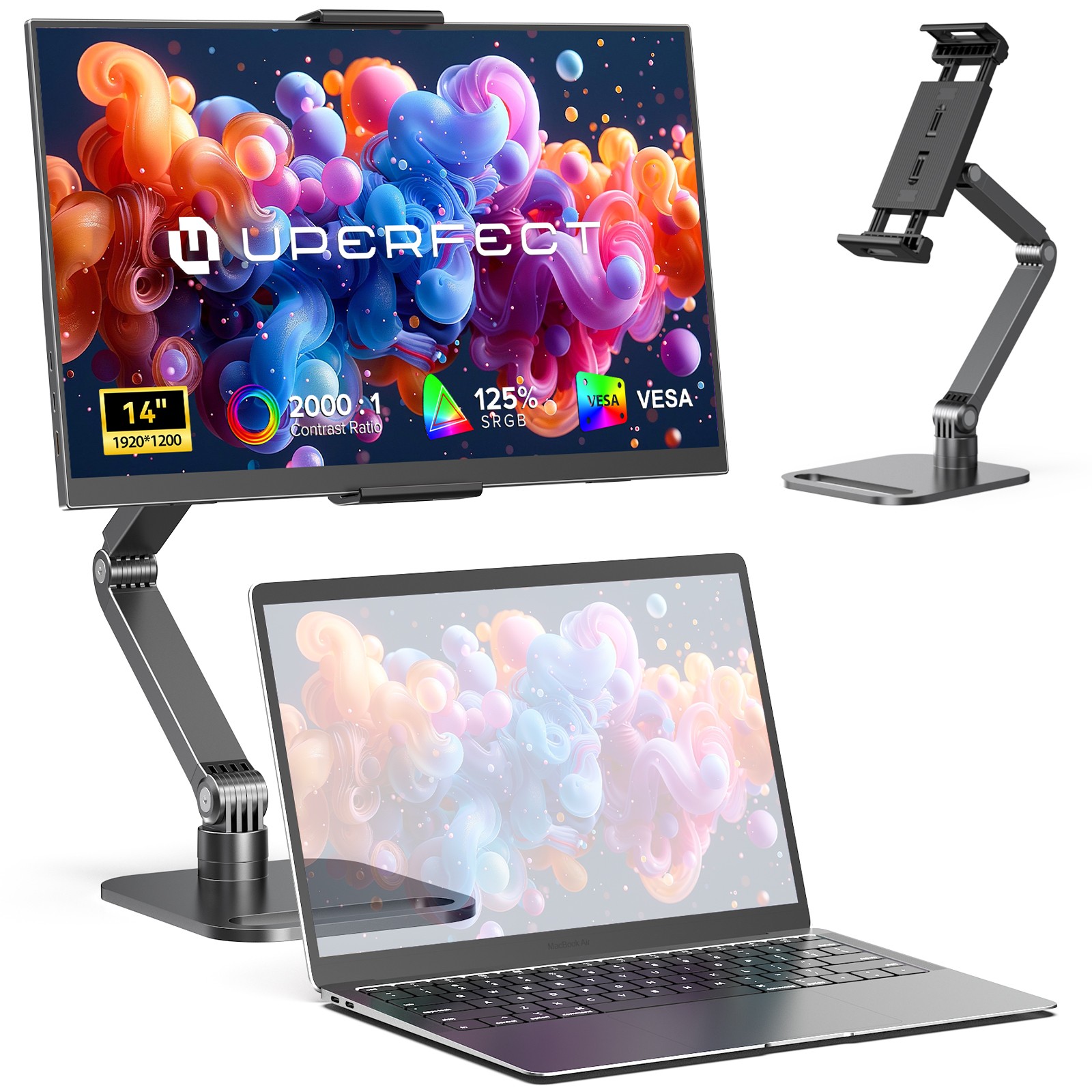 UPERFECT 14 Inch Portable Monitor FHD 1920x1200 USB-C HDMI Second Screen for PC