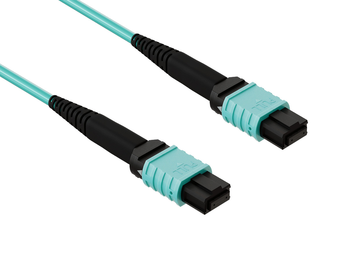 7m OM4 MPO TO MPO 12 Fibers Corning Fiber Trunk Cable Type B Multimode 50/125...