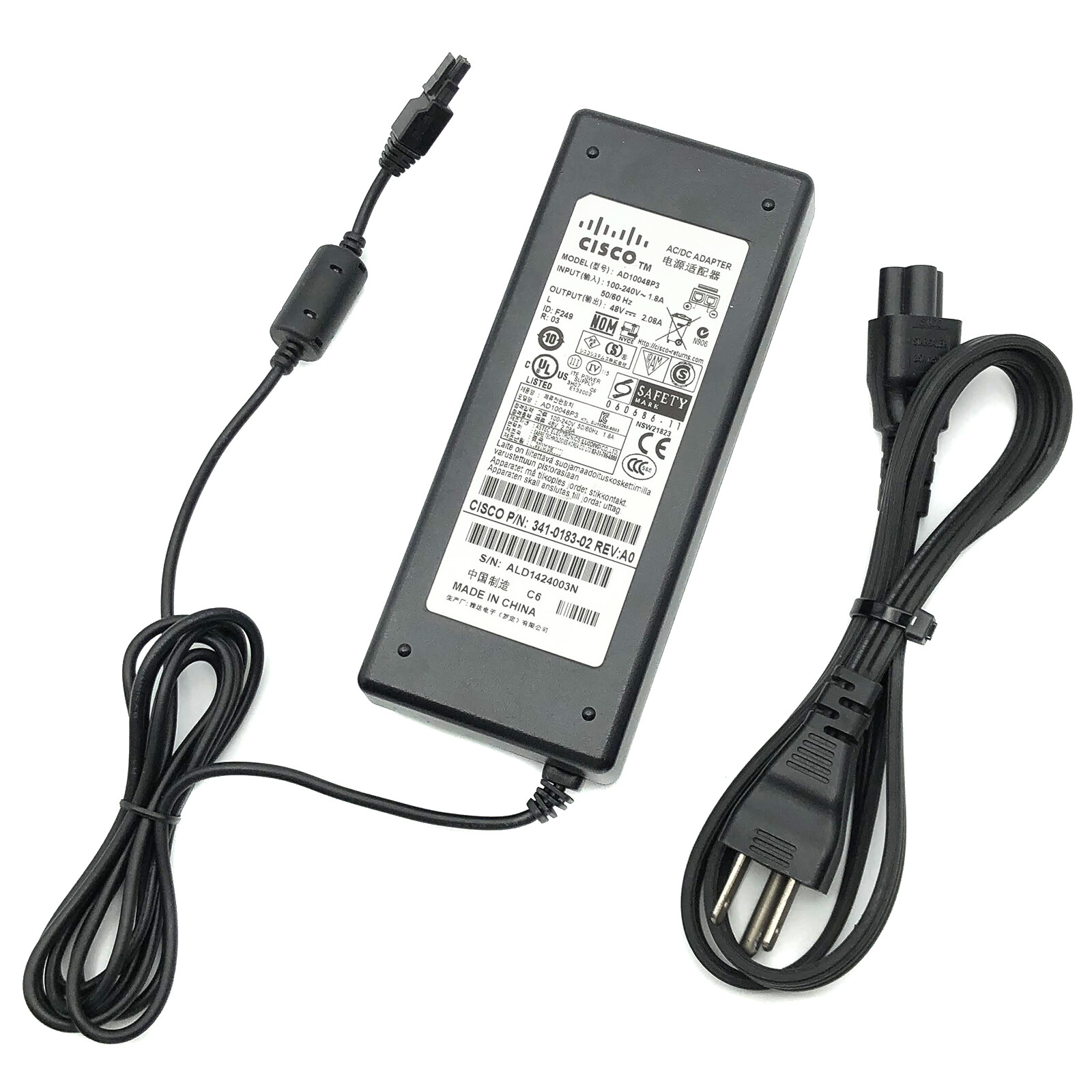 Genuine Cisco AD10048P3 AC Power Adapter 48V Power Charger 341-0183-01 OEM