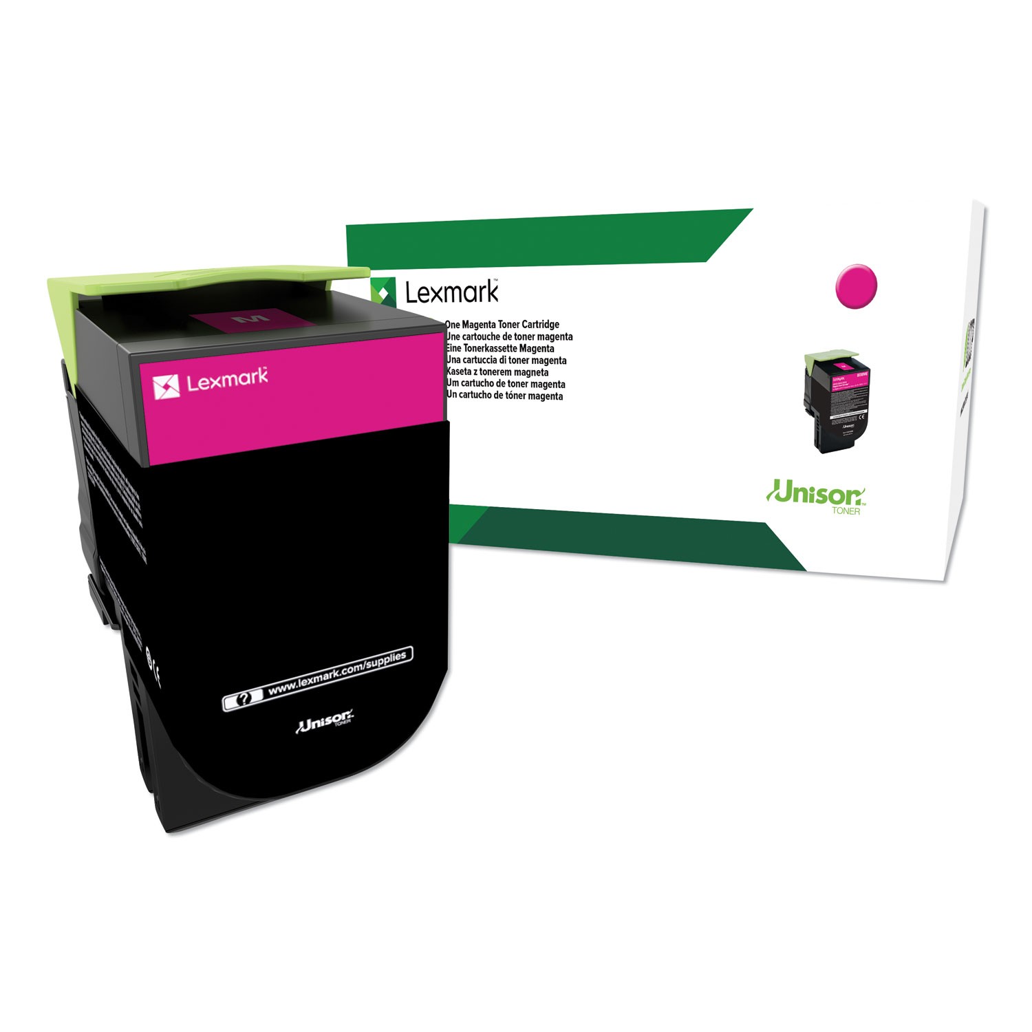 Lexmark 80C1HM0 High-Yield Toner, 3000 Page-Yield, Magenta
