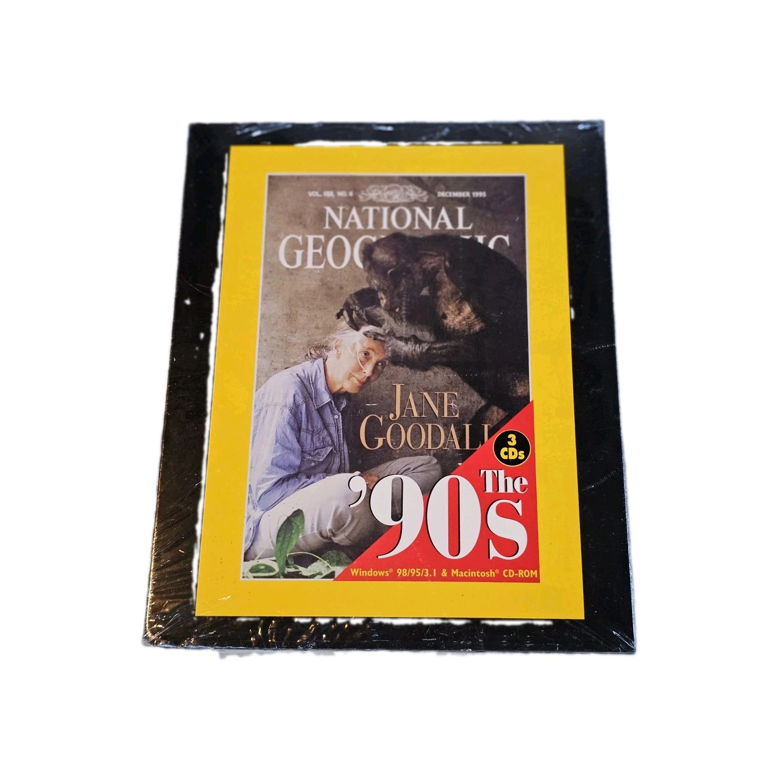 National Geographic The 90s CD ROM 3 Disc Set Jane Goodall Sealed Windows 95 Mac