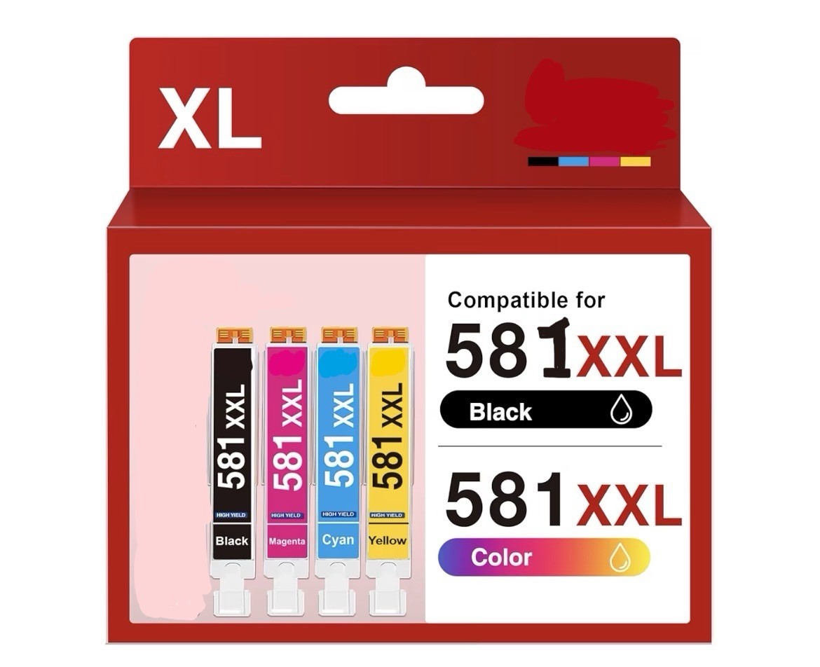 KINGWAY 581XL Ink Cartridges Replacement for Canon 580 & 581 ink 5 Pack C3
