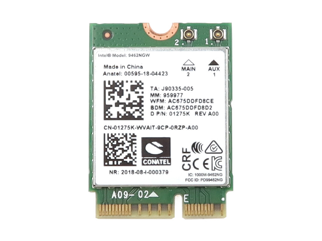 INTEL 9462NGW WIRELESS-AC 9462 CNVIO M.2 2230/1216 WLAN BT5.1 WIFI CARD 1275K