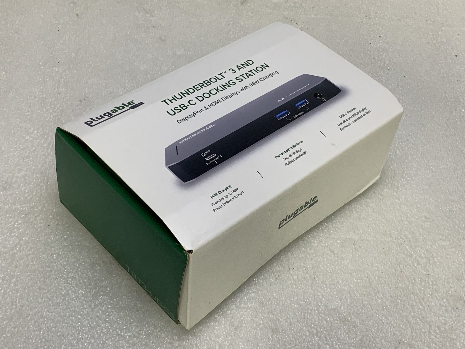 Plugable Thunderbolt 3 USB-C Docking Station with Charging - Black TBT3-UDC3