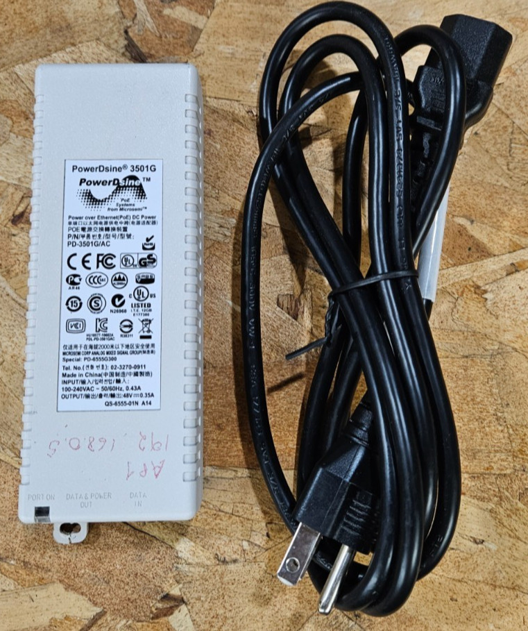 PowerDsine Power Over Ethernet POE DC Power Adapter 3501G PD-3501G/AC -FREE SHIP