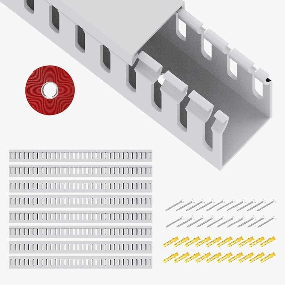 Open Slot Wiring Raceway Cable Duct, 123In Cable Management Channel Cord Track,