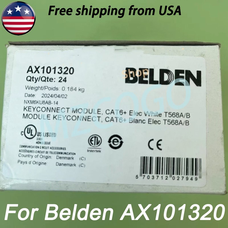 24-QTY For Belden AX101320 Category 6 KeyConnect RJ45 Jack Module White Box