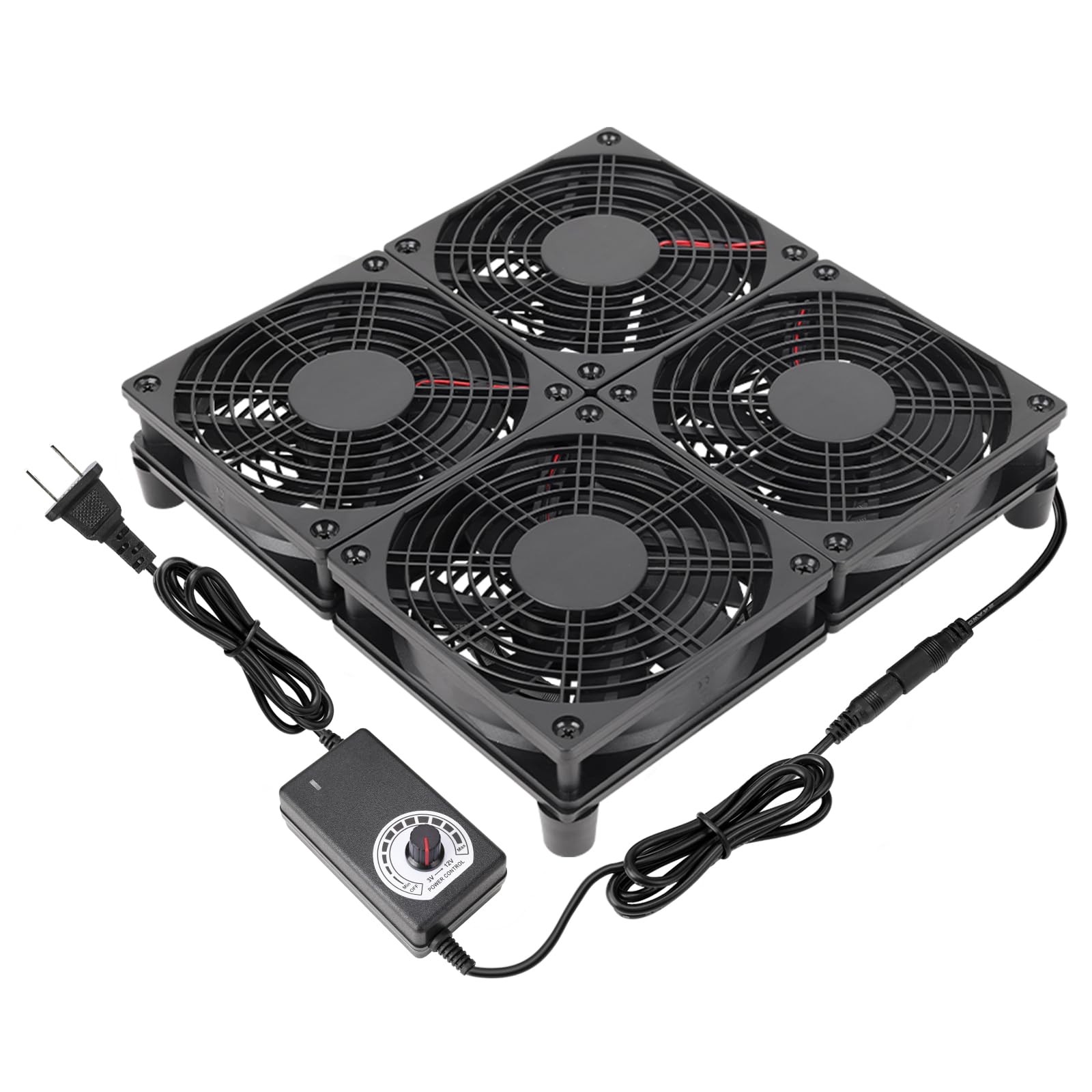 Router Laptop Cooling pad 4X 120mm Computer Fan with AC Plug Variable Speed F...