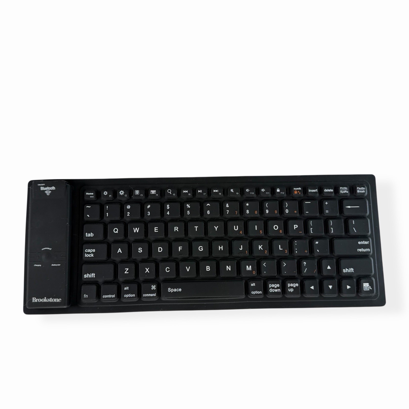 Brookstone Bluetooth Wireless Roll-Up Keyboard 682369 Black Portable
