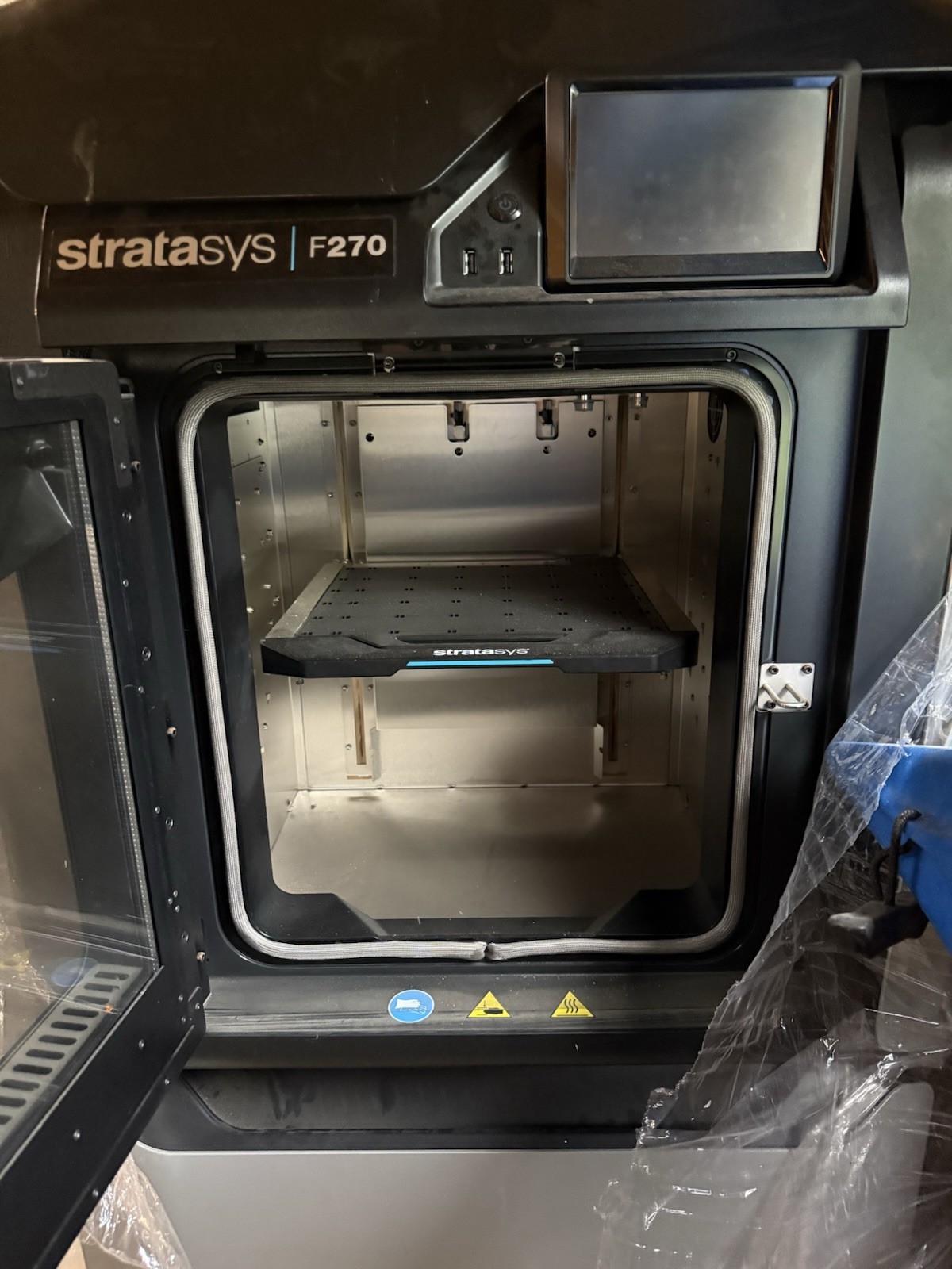 Stratasys F270 FDM 3D Printer Touchscreen Enclosed Build Plate USB 12x10x12"