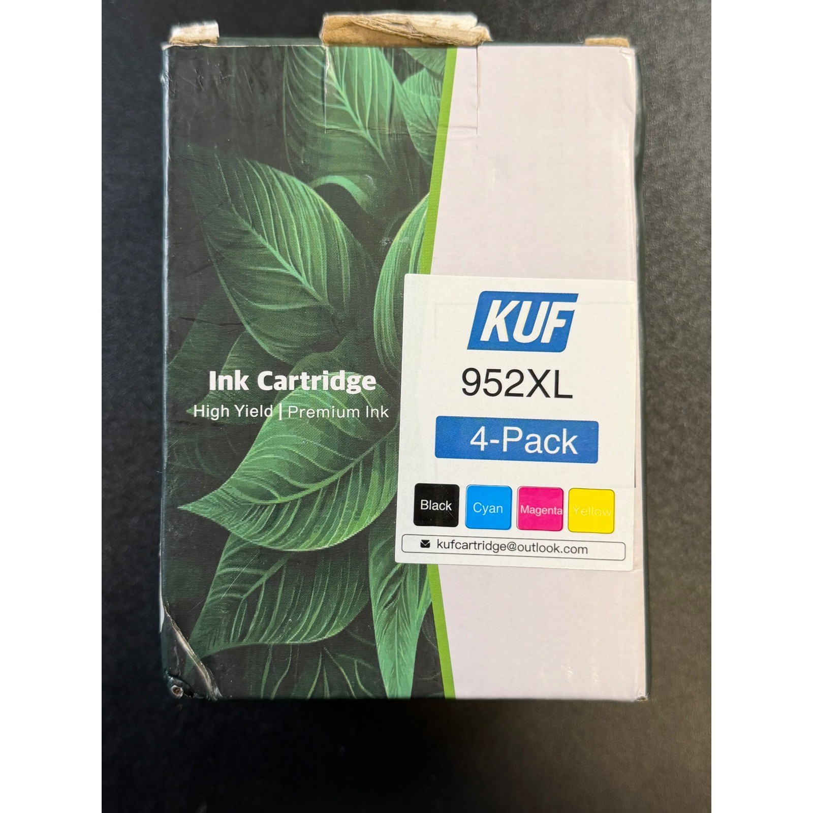 KUF 952XL Ink Cartridge 4-Pack High Yield Black Cyan Magenta Yellow Open Box JB5