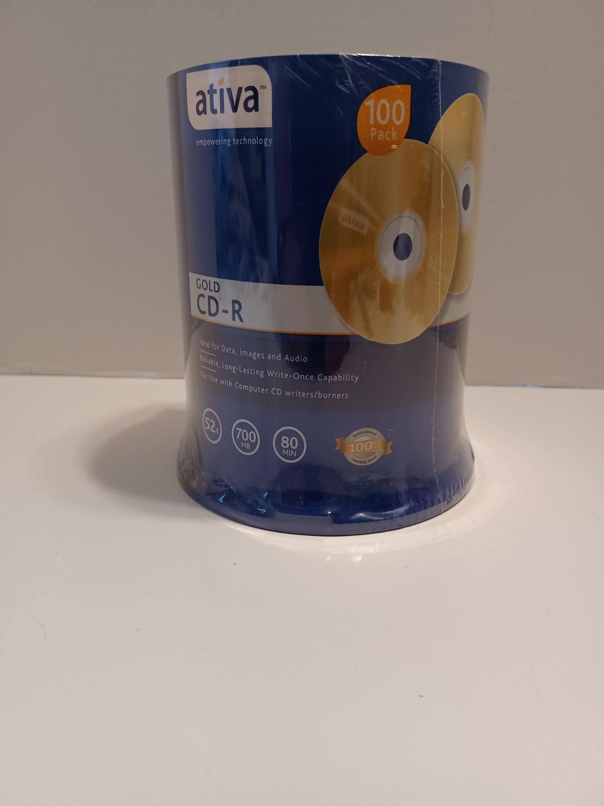 Ativa Gold CD-R Spindle 100 pack 52 x / 700 ms / 80 min / data images audio FS