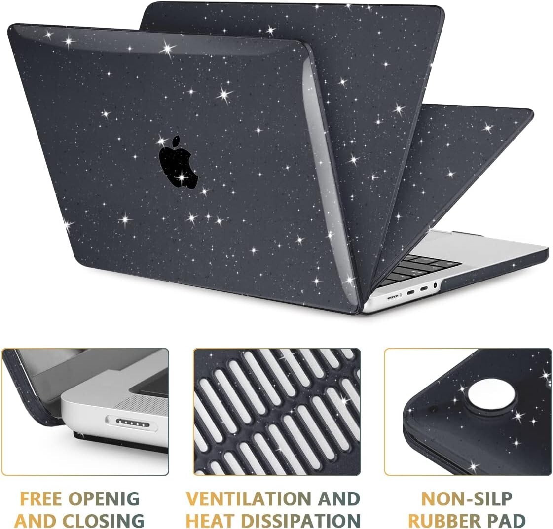 Sparkly Glitter Bling Star Case for MacBook Pro 14” (2021 A2442)