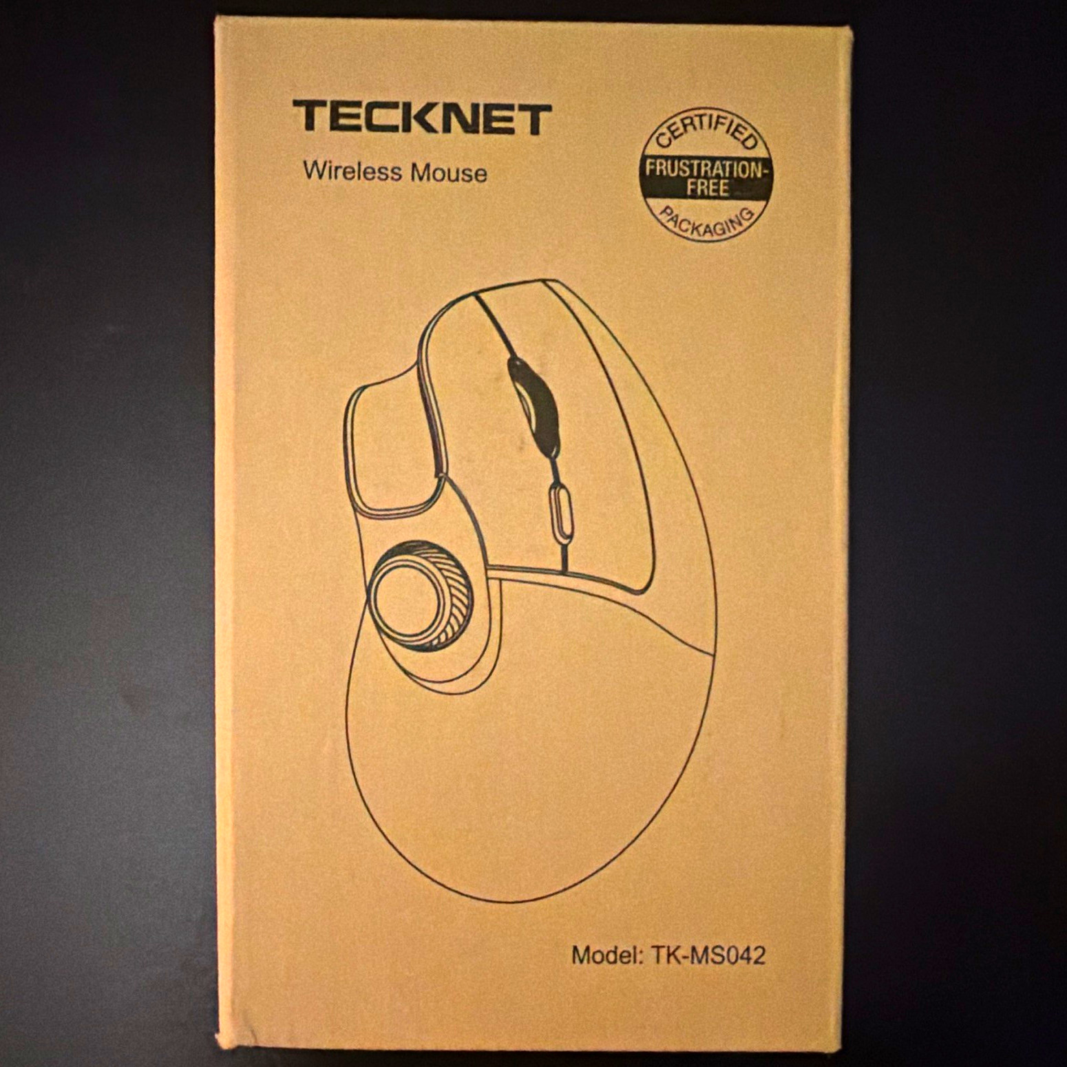 TECKNET TK-MS042 Wireless Optical Rechargeable Mouse 4000 DPI 5-Button Black