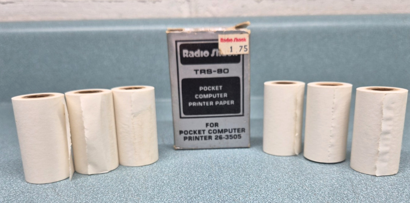 Radio Shack TRS-80 Pocket Computer Printer Paper 26-3506   NOS