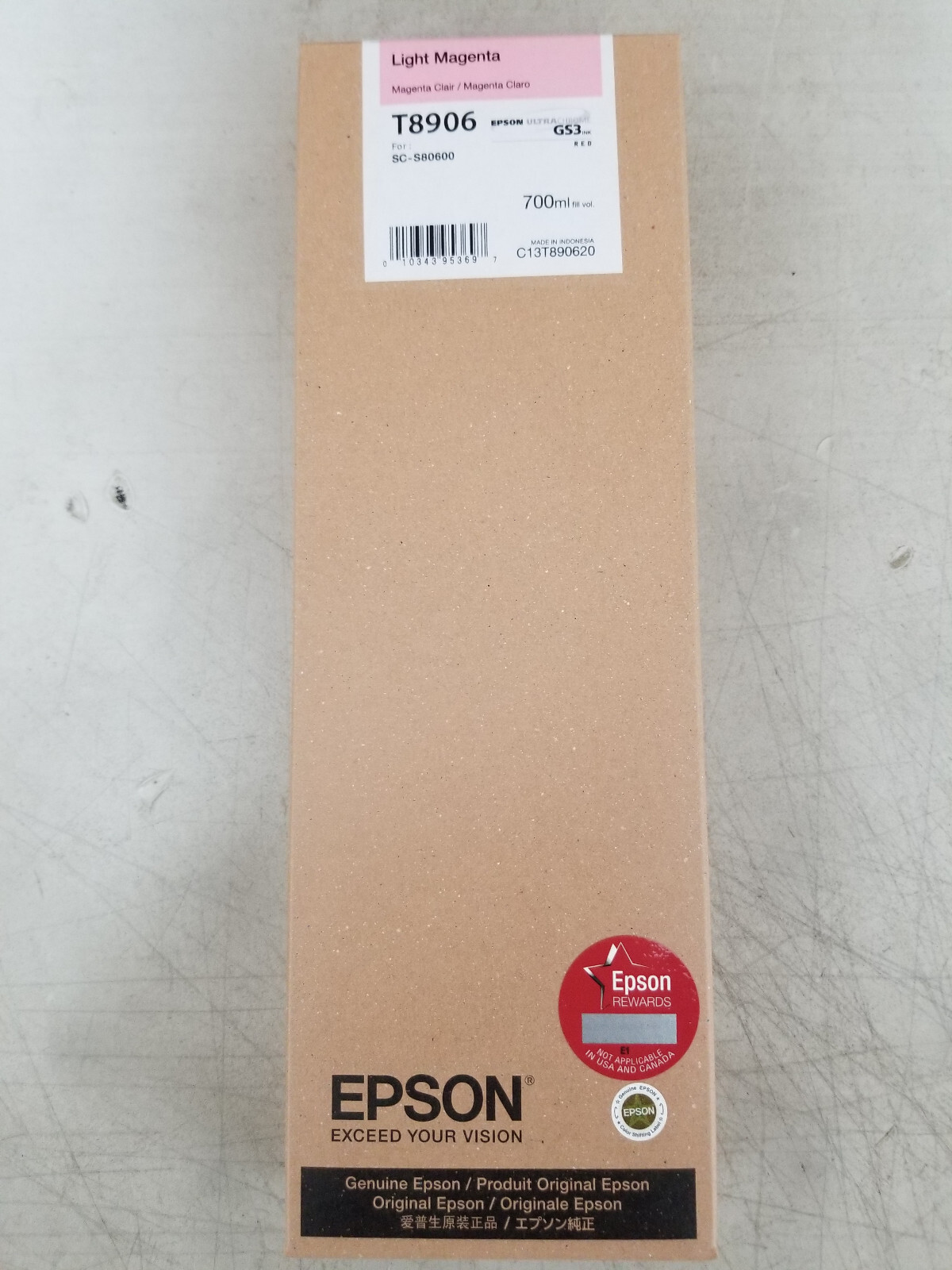 GENUINE Epson GS3 Light Magenta Ink 700ml (T8906) for S80600